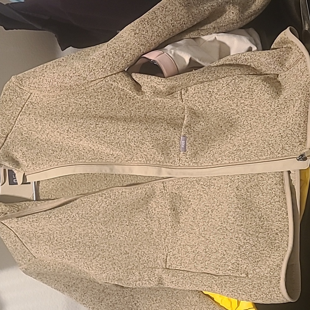 Figs on shift knit jacket